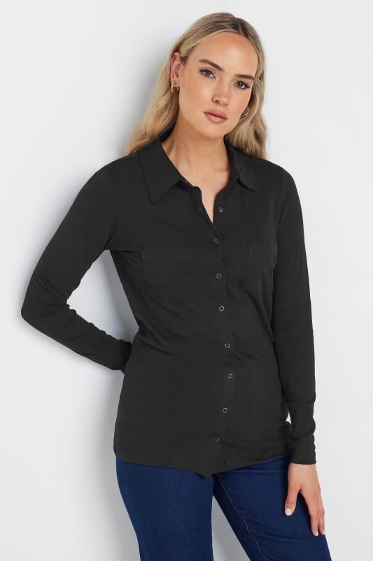 Tall  LTS Tall Black Cotton Jersey Shirt