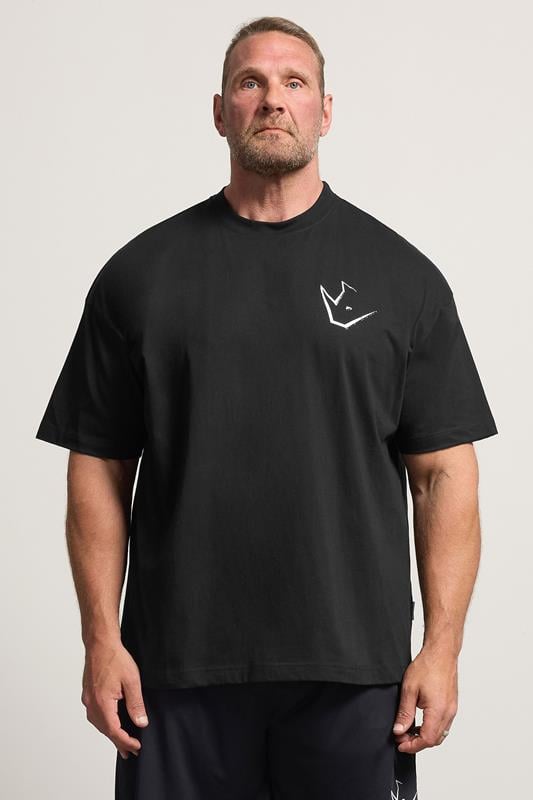 IronRhino Big & Tall Black Old English Logo T-Shirt | BadRhino 2