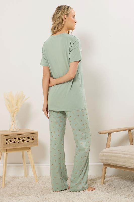 LTS Tall Women's Light Green 'Palm Beach' Slogan Pyjama Set | Long Tall Sally 3