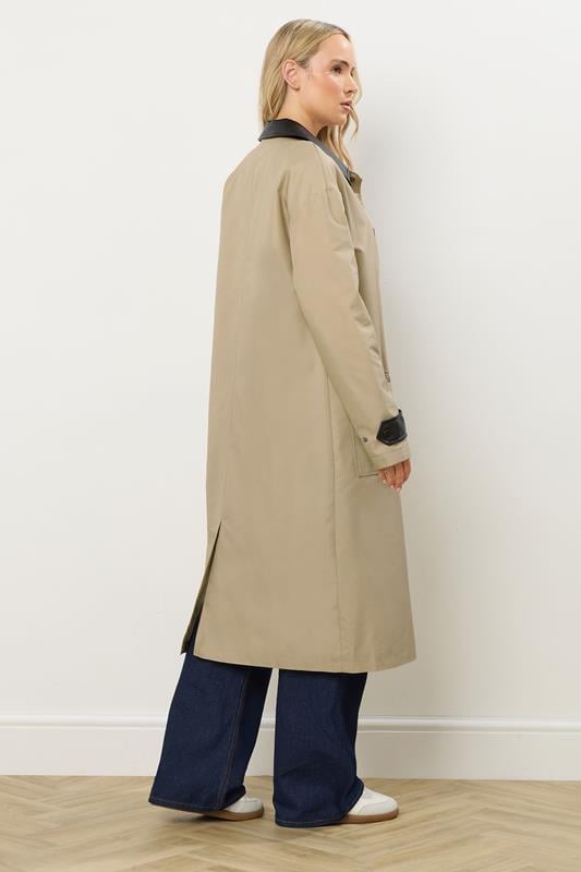 LTS Tall Stone Brown Longline Car Coat | Long Tall Sally 4