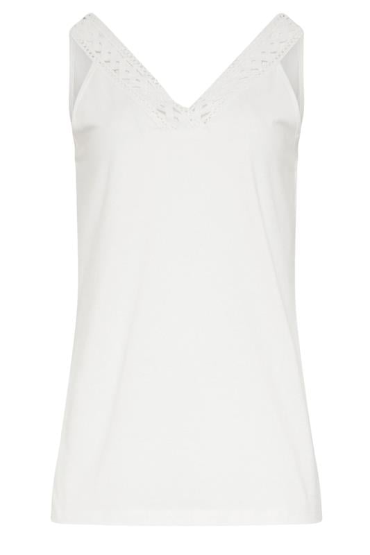 LTS Tall Women's White Lace V-Neck Cotton Vest | Long Tall Sally 5