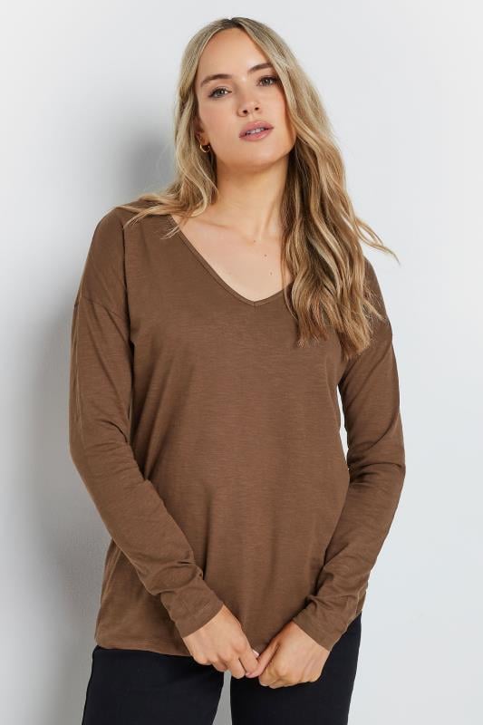 LTS Tall 2 PACK Grey & Brown Long Sleeve T-Shirts | Long Tall Sally 3