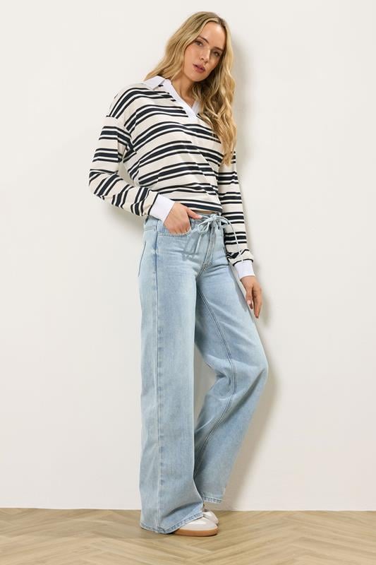 Tall  LTS Tall Light Blue Wash Tie Waist Jeans