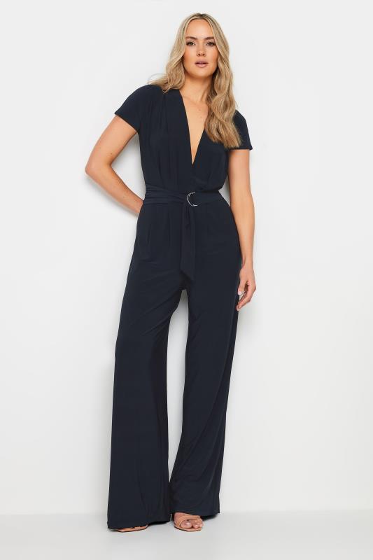 LTS Tall Women's Navy Blue Pleated Jumpsuit | Long Tall Sally 1