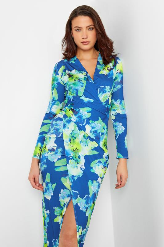 LTS Tall Women's Blue Floral Wrap Maxi Dress | Long Tall Sally 4