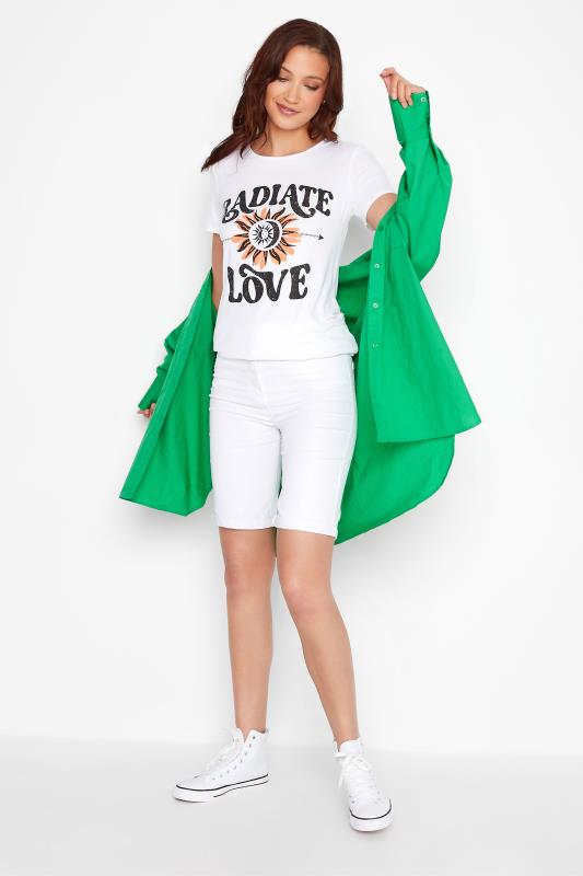 LTS Tall Women's White 'Radiate Love' Slogan T-Shirt | Long Tall Sally 2
