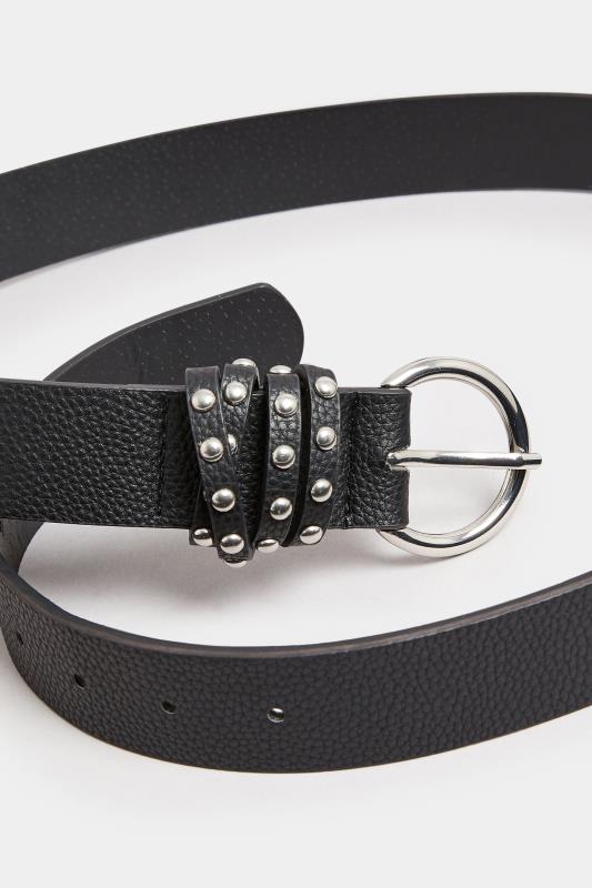 Black Studded Strap Belt | Yours Clothing 3