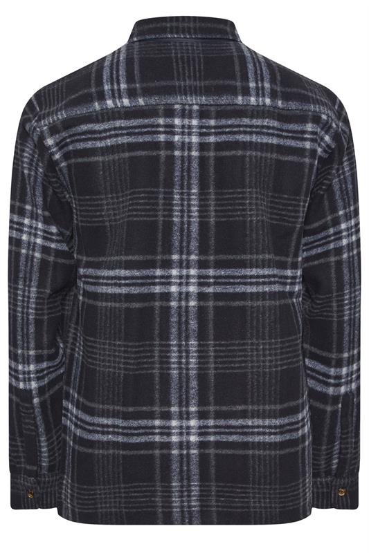 BadRhino Big & Tall Blue Check Print Zip Through Overshirt | BadRhino 6