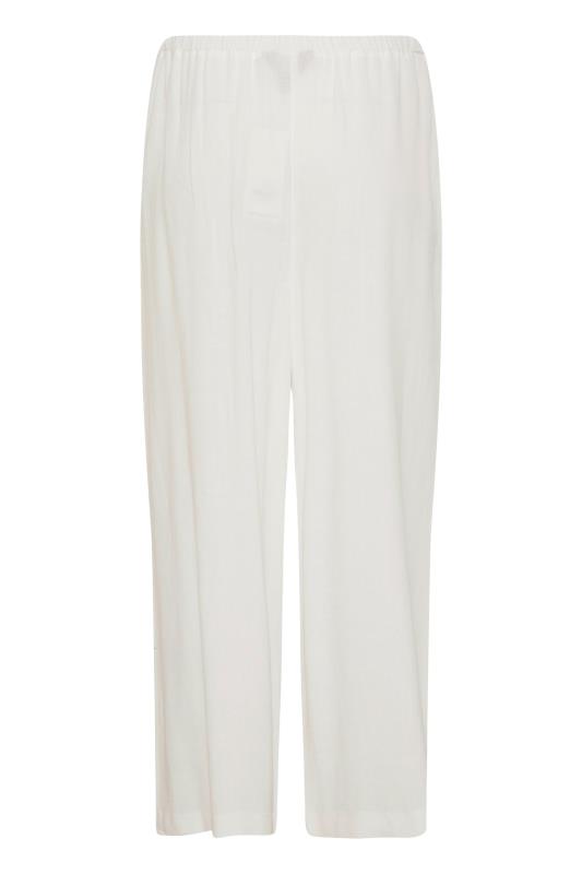 LTS Tall Women's White Linen Blend Cropped Trousers | Long Tall Sally  5