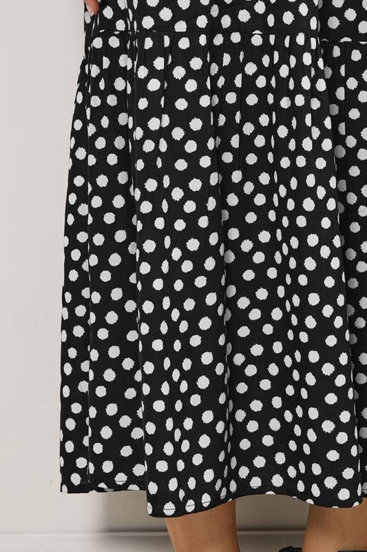 LTS Tall Women's Black Spot Print Tiered Smock Dress | Long Tall Sally 4