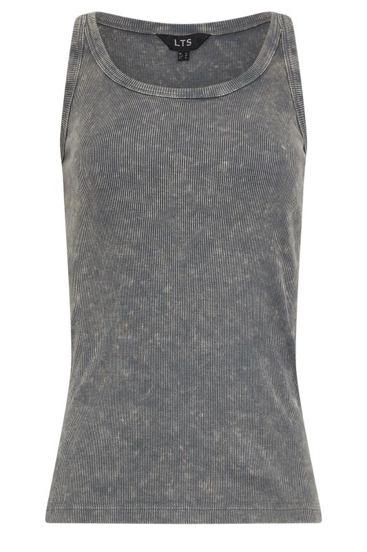 LTS Tall Women's Grey Acid Wash Vest Top | Long Tall Sally 5