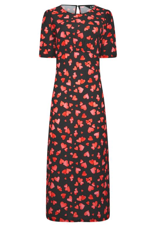 LTS Tall Women's Black Heart Print Midi Dress | Long Tall Sally 6