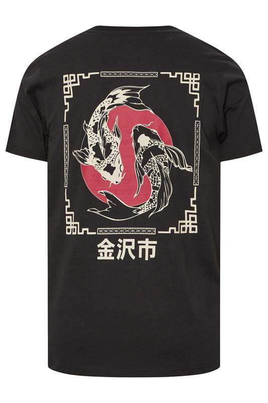 BadRhino Big & Tall Black Japanese Koi Graphic T-Shirt | BadRhino 2