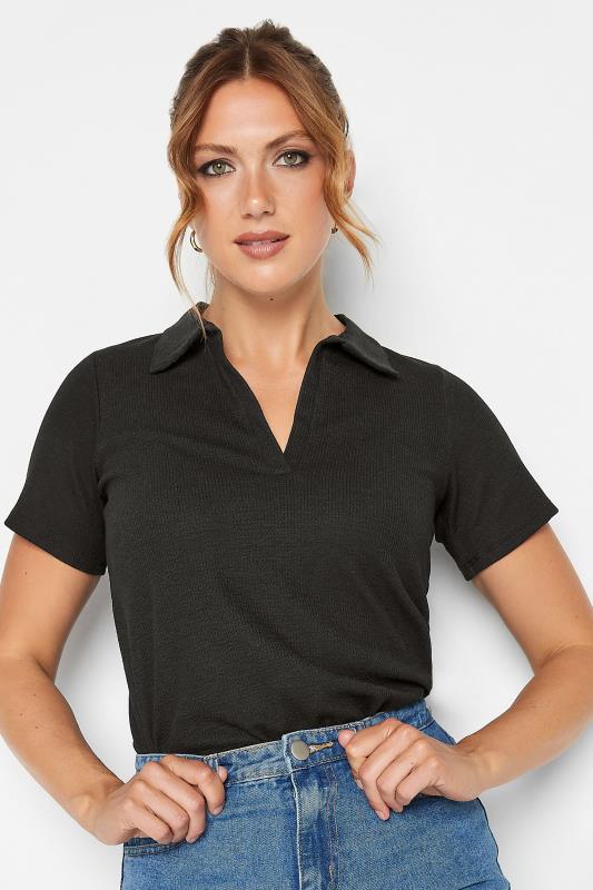 LTS Tall Women's Black Collared Short Sleeve Polo Shirt | LTS 5