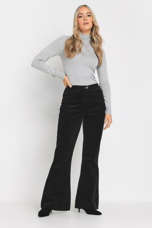 LTS Tall Black Cord Detail Flare Trousers | Long Tall Sally 2