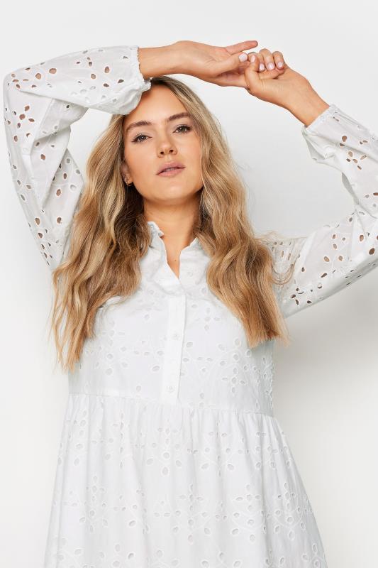 LTS Tall Women's White Broderie Anglaise Maxi Shirt Dress | Long Tall Sally 5