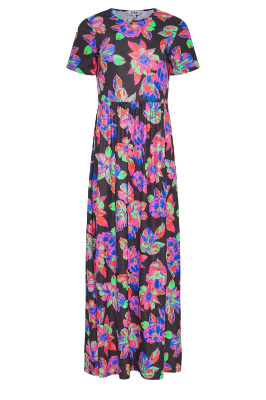 LTS Tall Women's Black Floral Print Smock Maxi Dress | Long Tall Sally 6