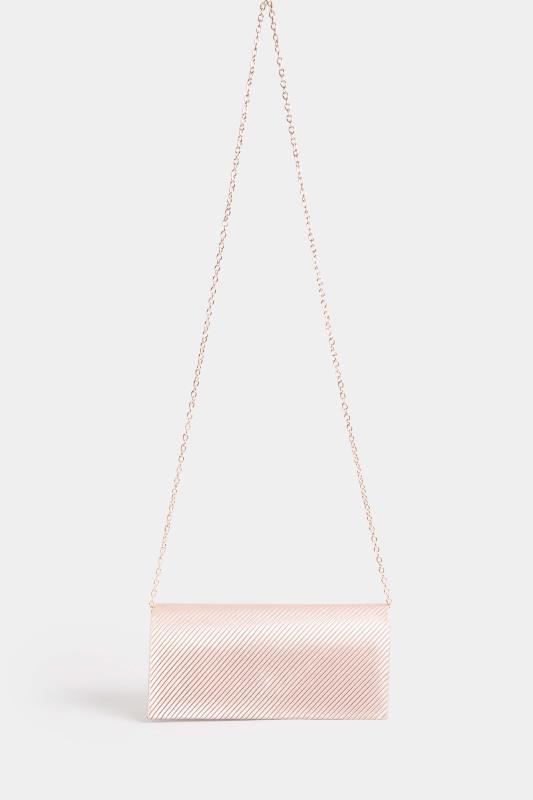 Pink Pleated Satin Clutch Bag | Yours Clothing 4