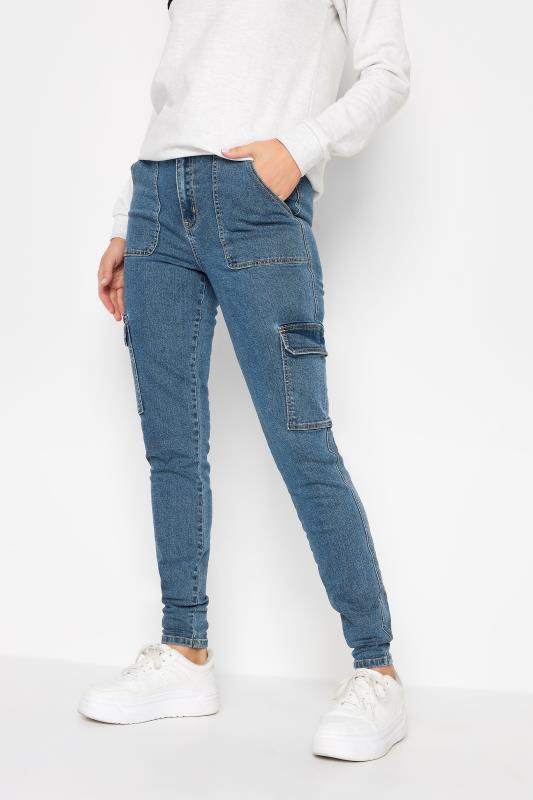 LTS Tall Blue Cargo Skinny Jeans | Long Tall Sally  1