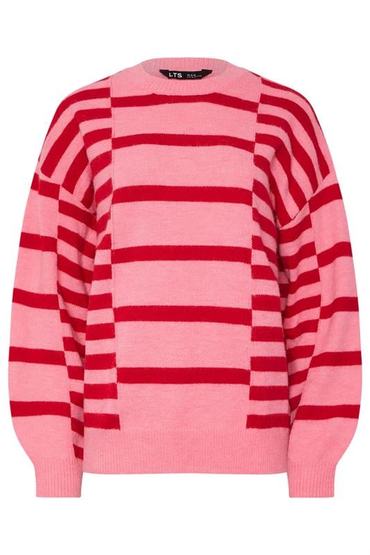 LTS Tall Pink & Red Striped Knitted Jumper | Long Tall Sally 5