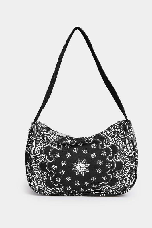 Black Paisley Print Shoulder Bag | Yours Clothing 3