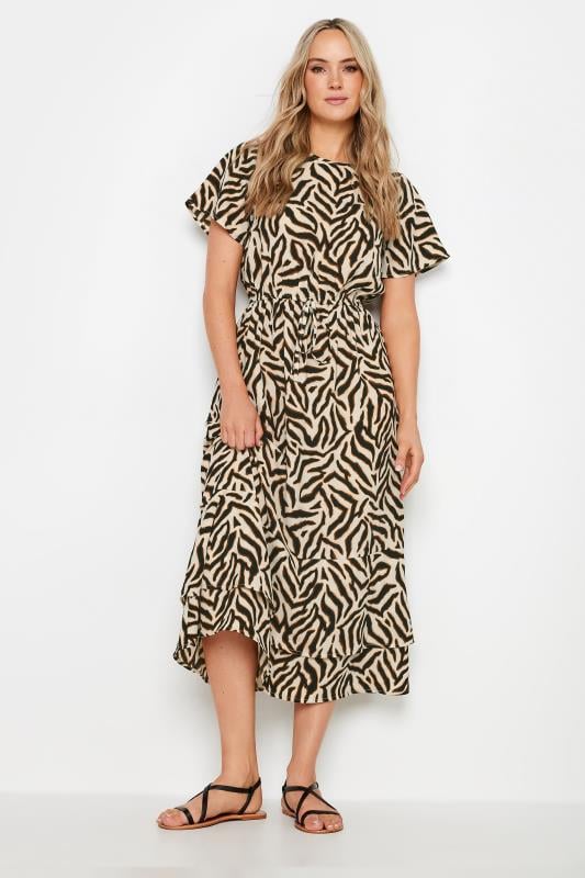 LTS Tall Cream Animal Print Midaxi Dress | Long Tall Sally 1