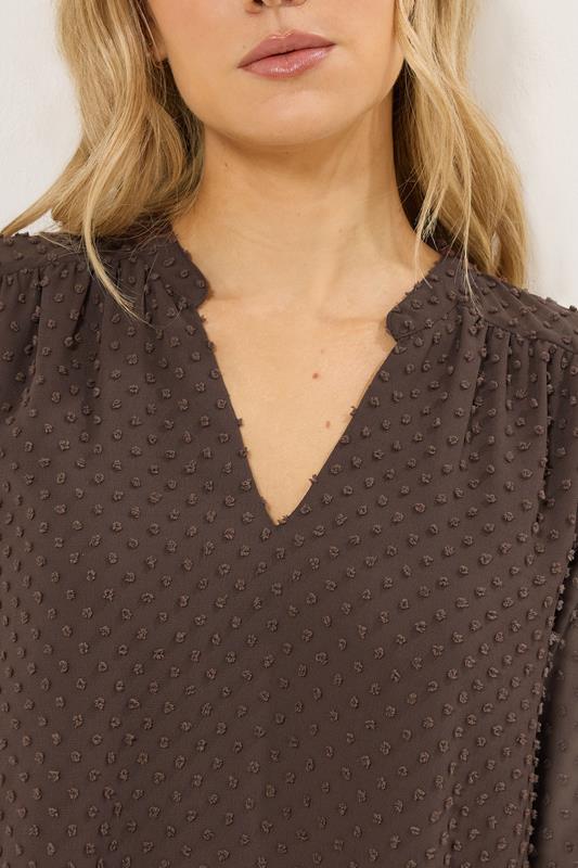 LTS Tall Women's Black Dobby Spot Shirred Cuff Top | Long Tall Sally 4