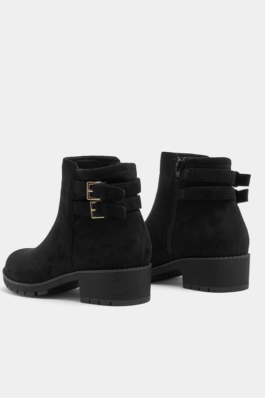 Black Double Buckle Chelsea Boots In Wide E Fit | Yours Clothing 4