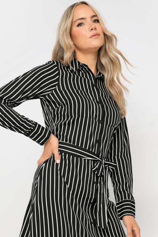 LTS Tall Black Striped Long Sleeve Shirt Dress Long Tall Sally