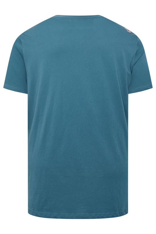 D555 Big & Tall Teal Blue Summer Beach Print T-Shirt | BadRhino 4