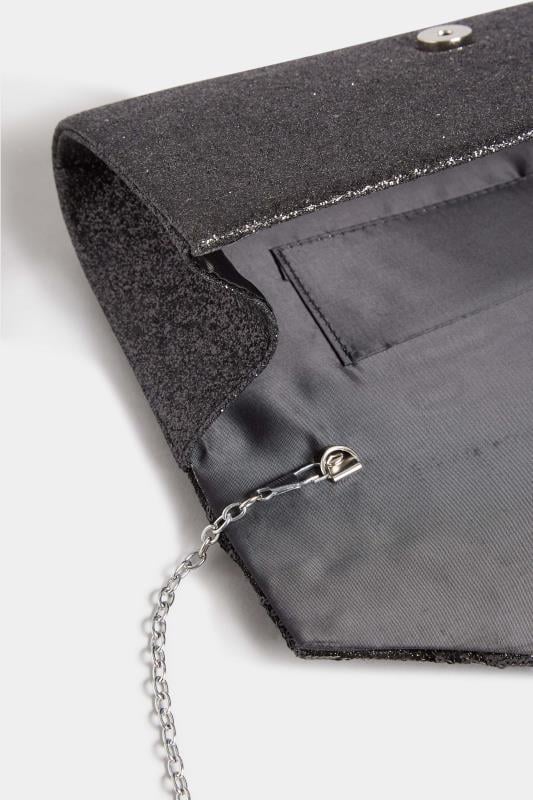 Black Sequin Chevron Clutch Bag | Yours Clothing 6