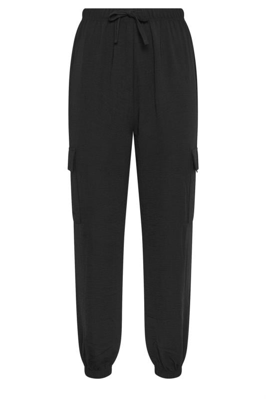 LTS Tall Women's Black Crepe Cuffed Cargo Trousers | Long Tall Sally 5