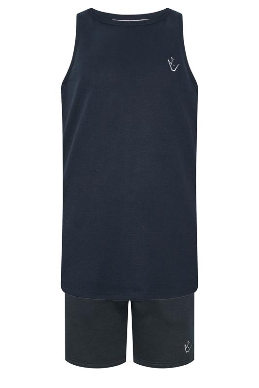 IronRhino Big & Tall Navy Blue 'Rest Day' Vest & Short Set