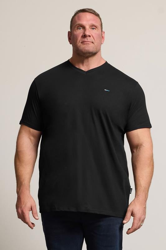BadRhino Big & Tall Black Extra Long V-Neck T-Shirt