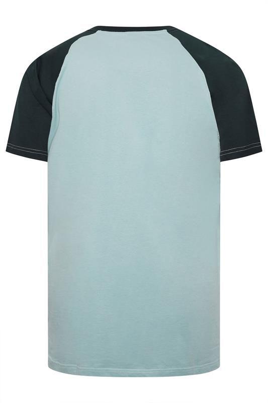 KAM Big & Tall Blue Raglan T-Shirt | BadRhino 4