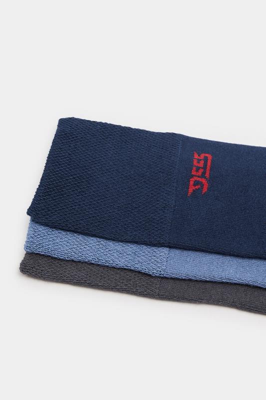 D555 Big & Tall Navy Blue 3 Pack Socks | BadRhino 2