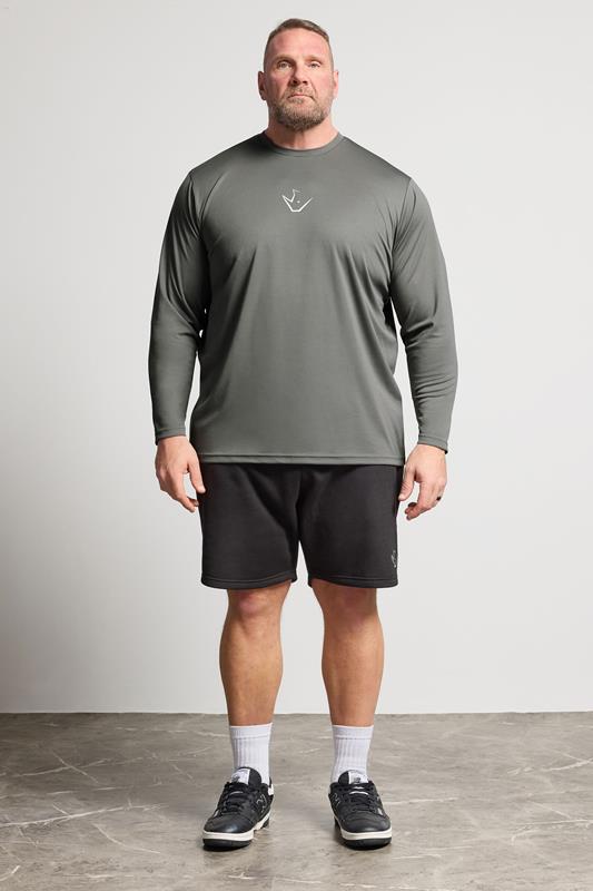 IronRhino Big & Tall Grey Performance Long Sleeve T-Shirt | BadRhino 1