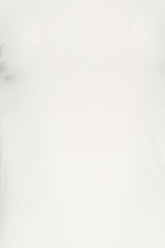 LTS Tall White Ribbed Roll Neck Top | Long Tall Sally 5