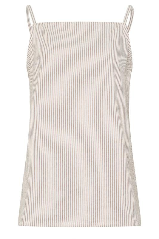 LTS Tall Women's Camel Brown Stripe Vest Top | Long Tall Sally 6
