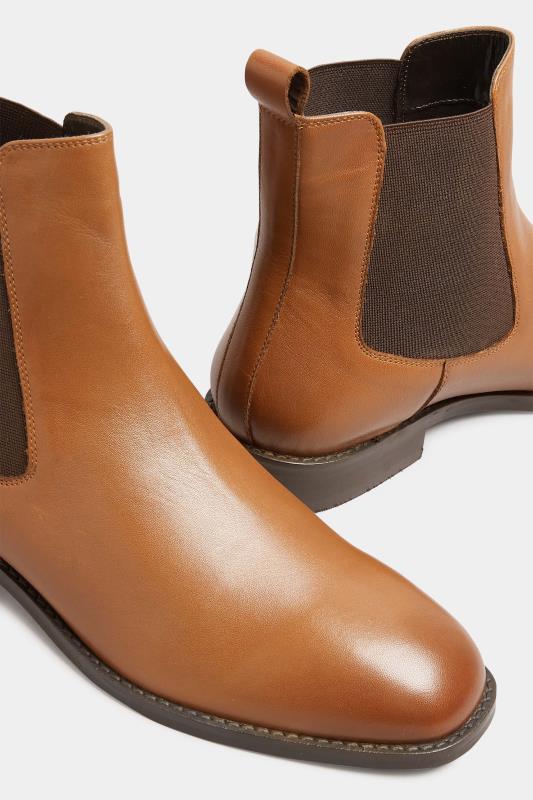 LTS Tan Brown Leather Chelsea Boots In Standard Fit | Long Tall Sally 5