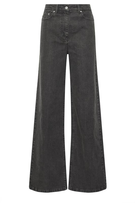 LTS Tall Dark Grey Washed Wide Leg Jeans | Long Tall Sally 8