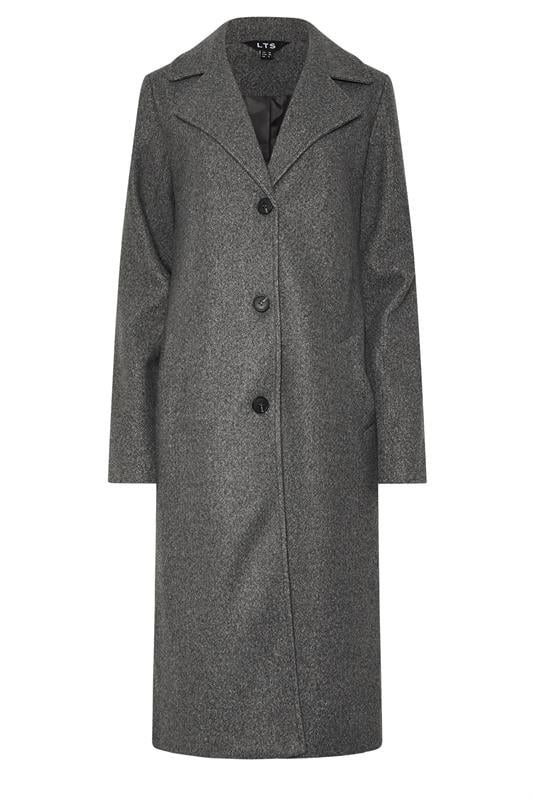 LTS Tall Charcoal Grey Formal Midi City Coat | Long Tall Sally 6