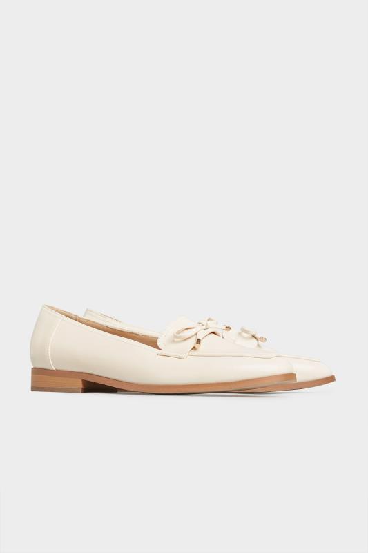 LTS White Bow Trim Loafers In Standard Fit | Long Tall Sally 4