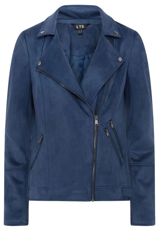 Blue faux suede biker jacket hotsell