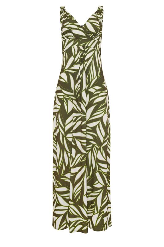 LTS Tall Women's Olive Green Leaf Print Maxi Dress | Long Tall Sally 5