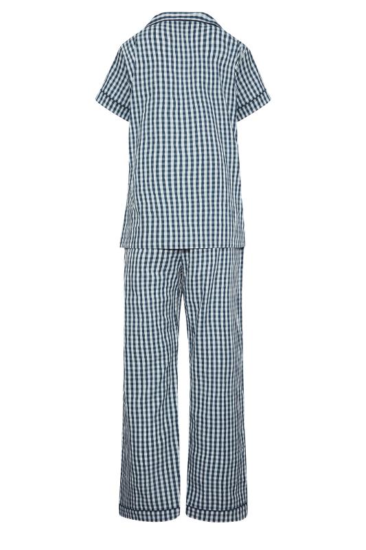 LTS Tall Women's Navy Blue Check Print Pyjama Set | Long Tall Sally 7