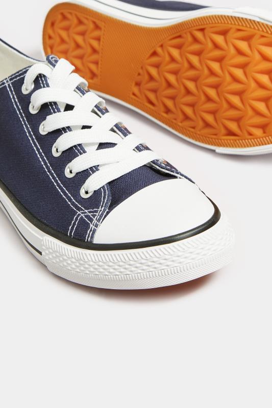 LTS Navy Canvas Low Trainers In Standard Fit | Long Tall Sally  5