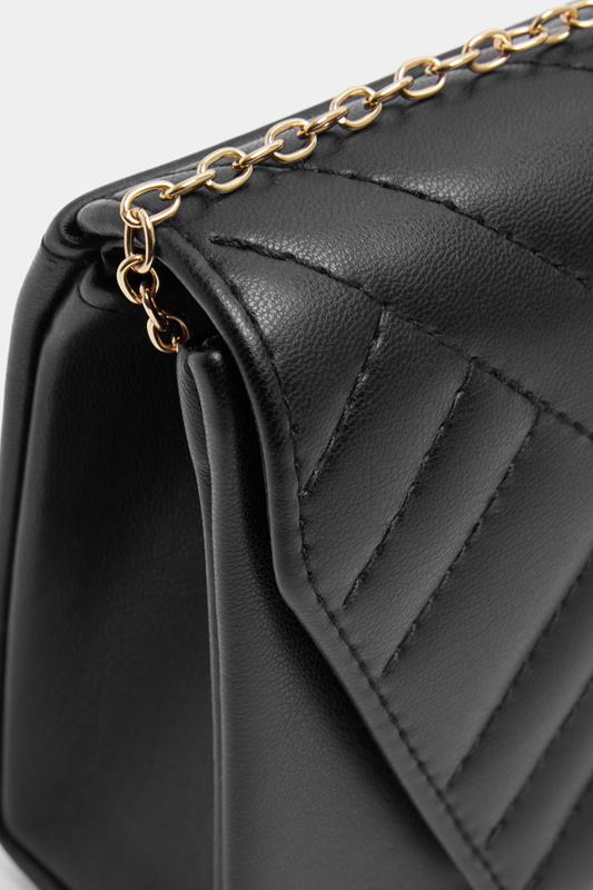 Black Chevron Clutch Bag | Yours Clothing 5