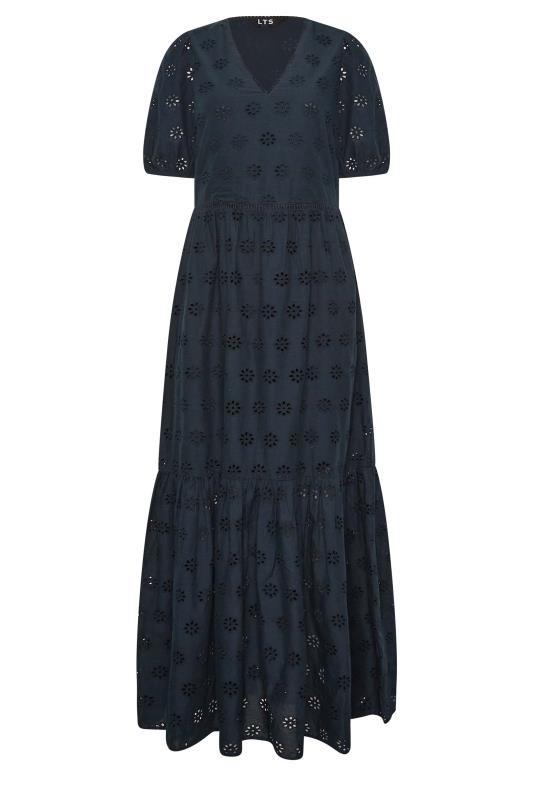 LTS Tall Women's Navy Blue Broderie Tiered Maxi Dress | Long Tall Sally 6