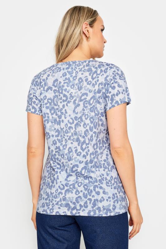 LTS Tall Womens Blue Animal Print Cotton T-Shirt | Long Tall Sally 3